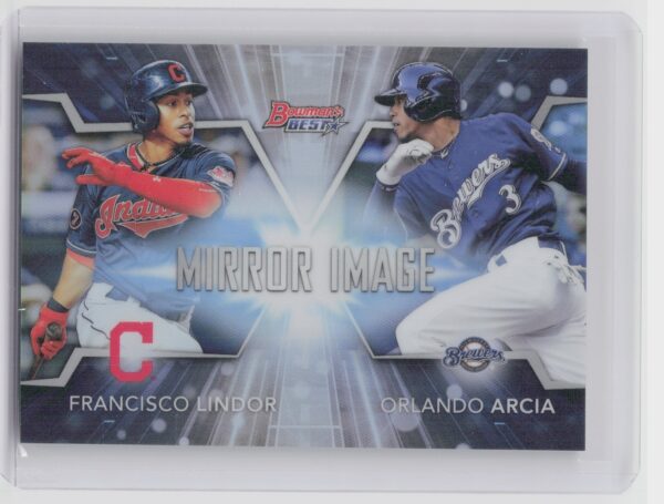 2016 Bowman's Best Francisco Lindor  / Orlando Arcia #MI-17 Brewers Mirror Image