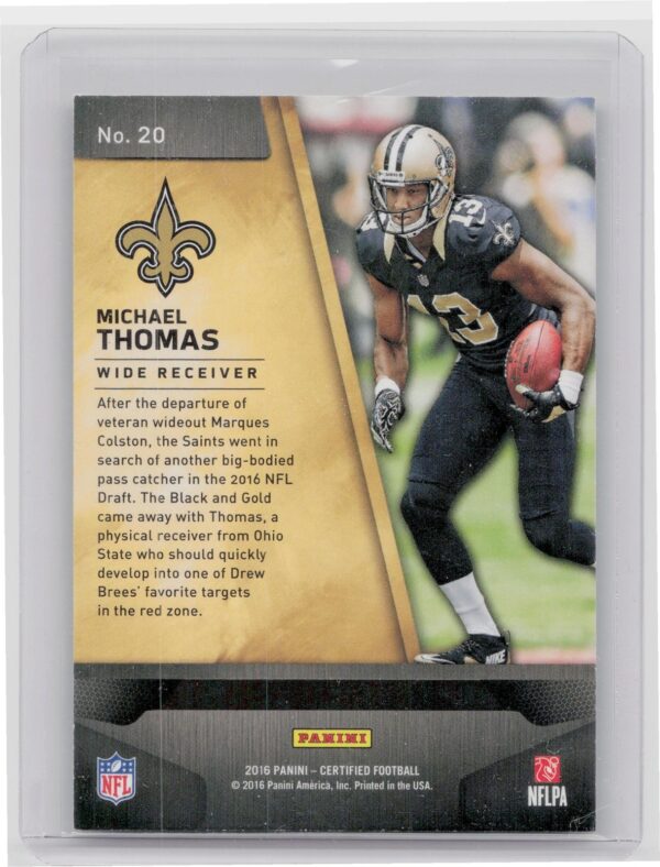 2016 Certified Michael Thomas #20 Saints Gold Team - Image 3