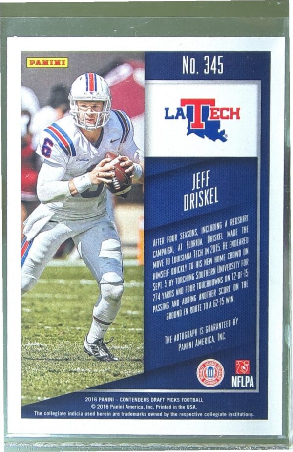2016 Contenders Draft Picks Jeff Driskel Auto RC #345 Bulldogs - Image 3