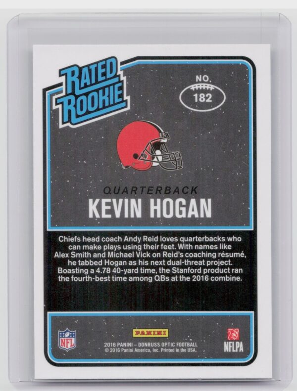 2016 Donruss Optic Kevin Hogan Holo #182 Browns - Image 3