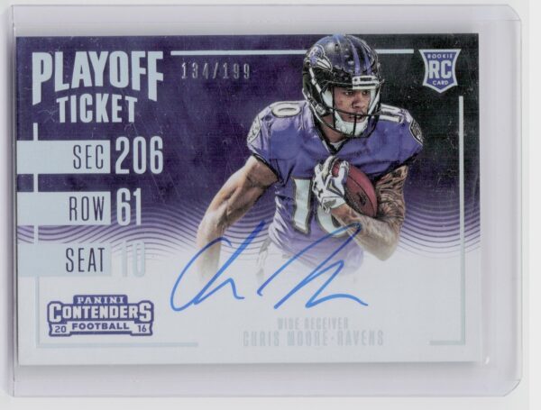 2016 Panini Contenders Chris Moore Playoff Ticket AU SN199 #374 Ravens
