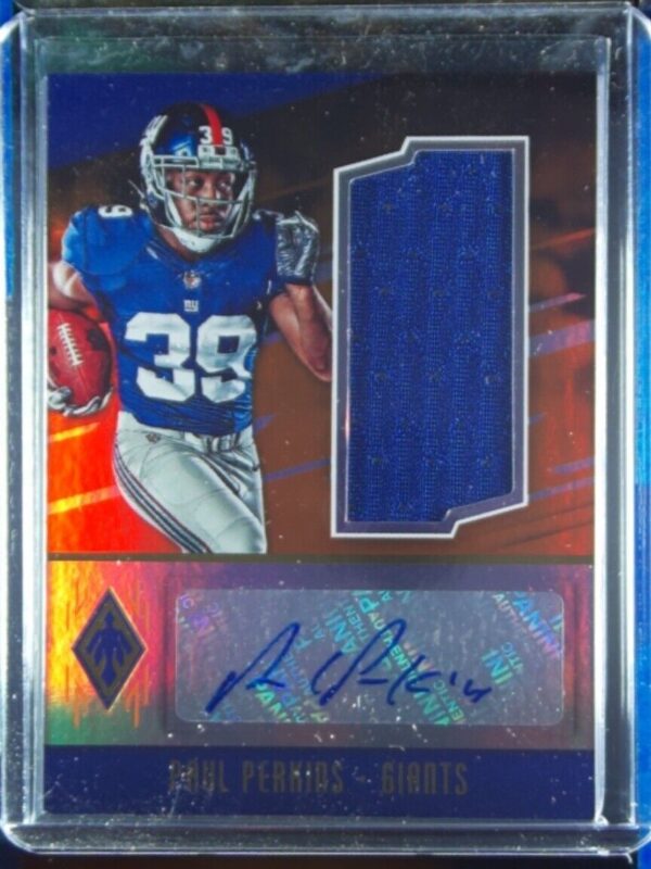 2016 Panini Phoenix Paul Perkins AU MEM SN49 #RAP-PP Giants RPS Rookie Jumbo Aut