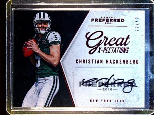 2016 Panini Preferred Christian Hackenberg Auto /49 #343 Jets