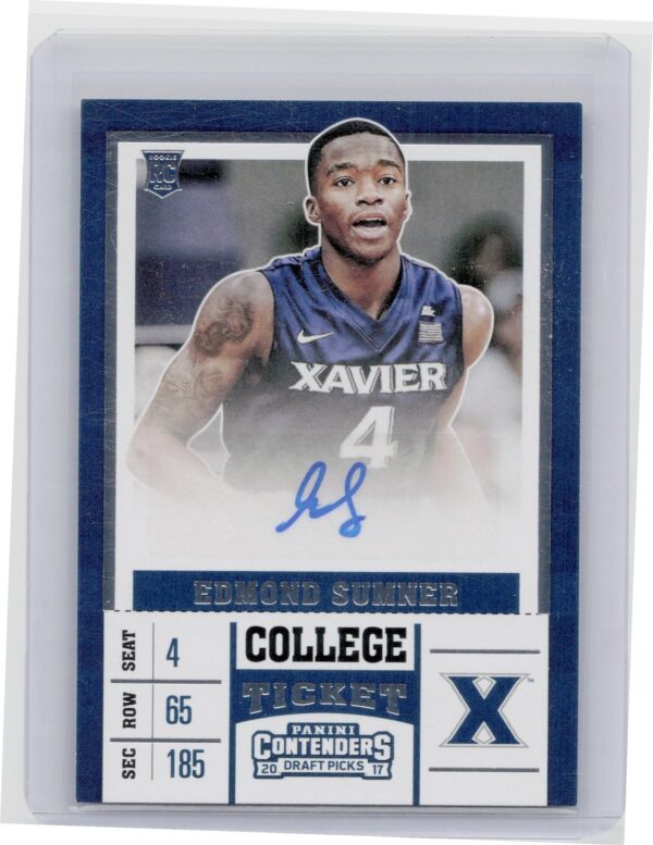 2017-18 Panini Contenders Draft Picks Edmond Sumner AU #93 Musketeers College Ti