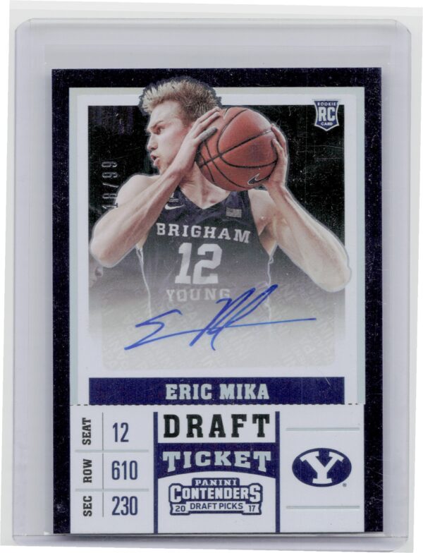 2017-18 Panini Contenders Draft Picks Eric Mika AU SN99 #106 Cougars College Dra