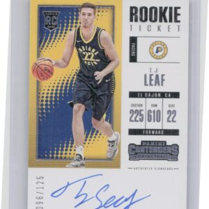 2017-18 Panini Contenders T.J. Leaf AU SN125 #118 Pacers