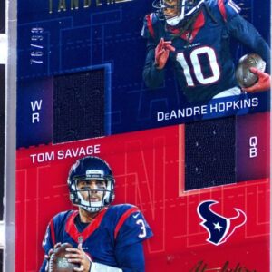2017 Absolute DeAndre Hopkins / Tom Savage /99 JSY #4 Texans Team Tandem Duals
