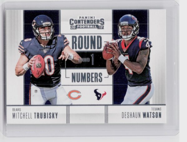 2017 Contenders Mitchell Trubisky / Deshaun Watson #RN-1 Texans Round Numbers