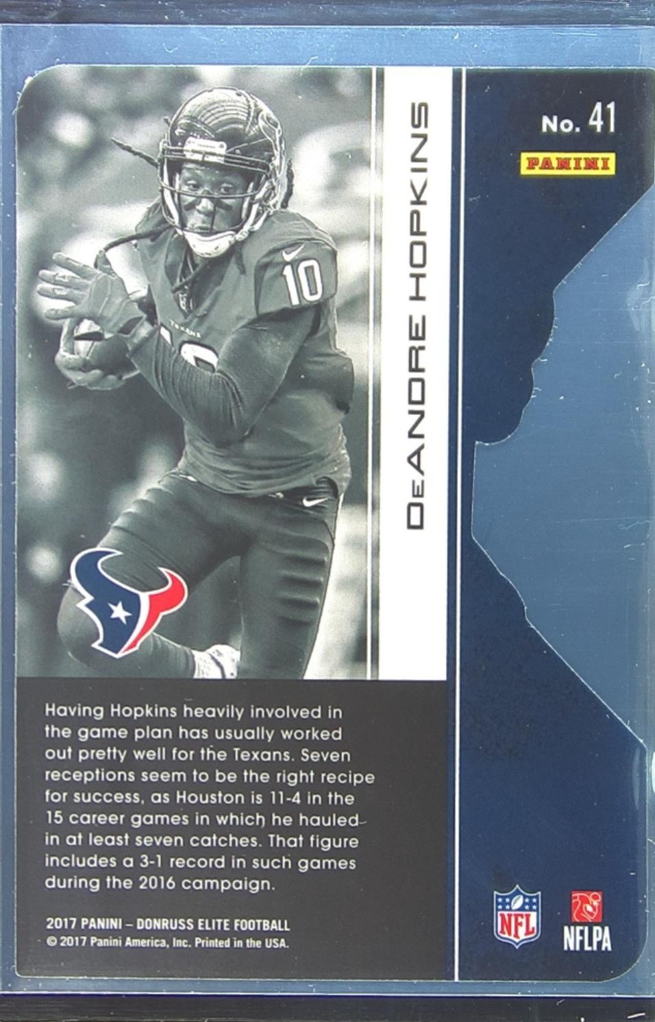 2017 Donruss Elite DeAndre Hopkins Status Die Cut /24 #41 Texans - Image 3