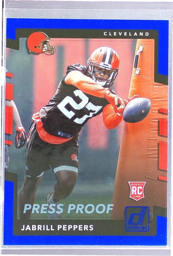 2017 Donruss Jabrill Peppers Press Proof Blue RC #390 Browns