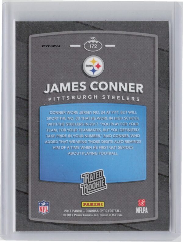 2017 Donruss Optic James Conner Bronze #172 Steelers - Image 3