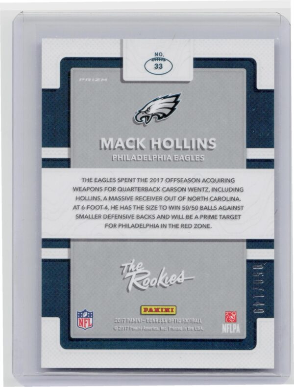 2017 Donruss Optic Mack Hollins /149 #33 Eagles The Rookies Blue - Image 3