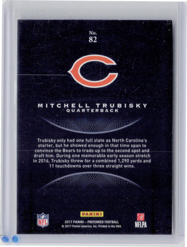 2017 Panini Crown Royale Mitchell Trubisky RC #82 Bears - Image 3