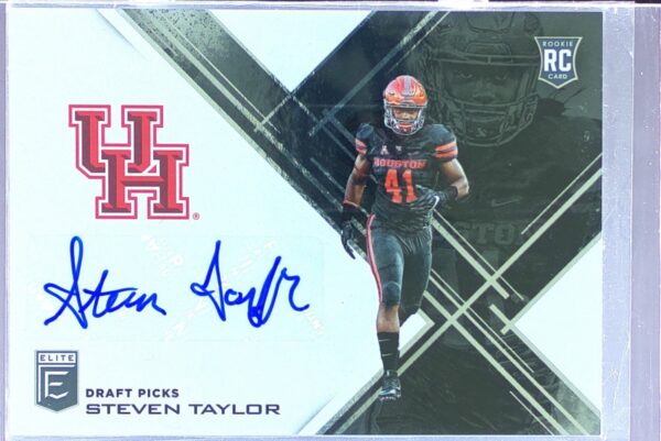 2017 Panini Elite Draft Picks Steven Taylor Auto RC #228 Cougars Draft Picks