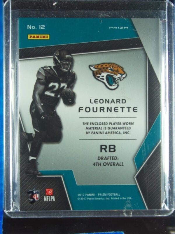 2017 Panini Prizm Leonard Fournette MEM #12 Jaguars Prizm Premier Jerseys Pink - Image 3