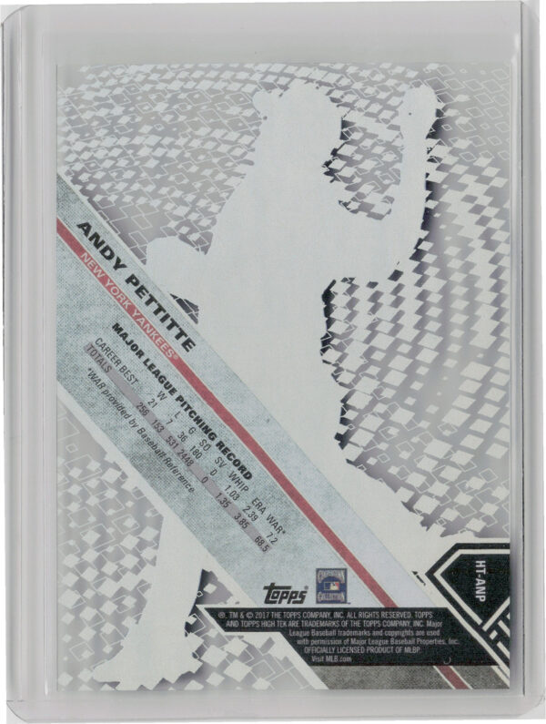 2017 Topps High Tek Andy Pettitte #HT-ANP Yankees - Image 3
