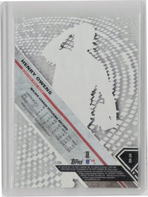 2017 Topps High Tek Henry Owens #HT-HO Sox - Image 3