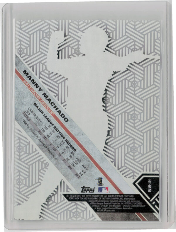 2017 Topps High Tek Manny Machado Chainlink Hexagons #HT-MM Orioles - Image 3