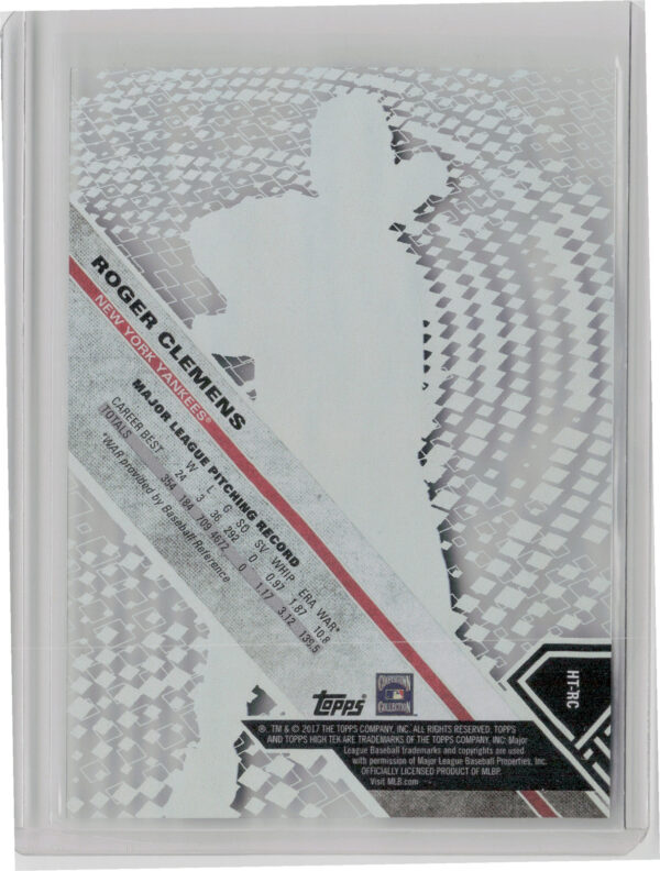 2017 Topps High Tek Roger Clemens #HT-RC Yankees - Image 3