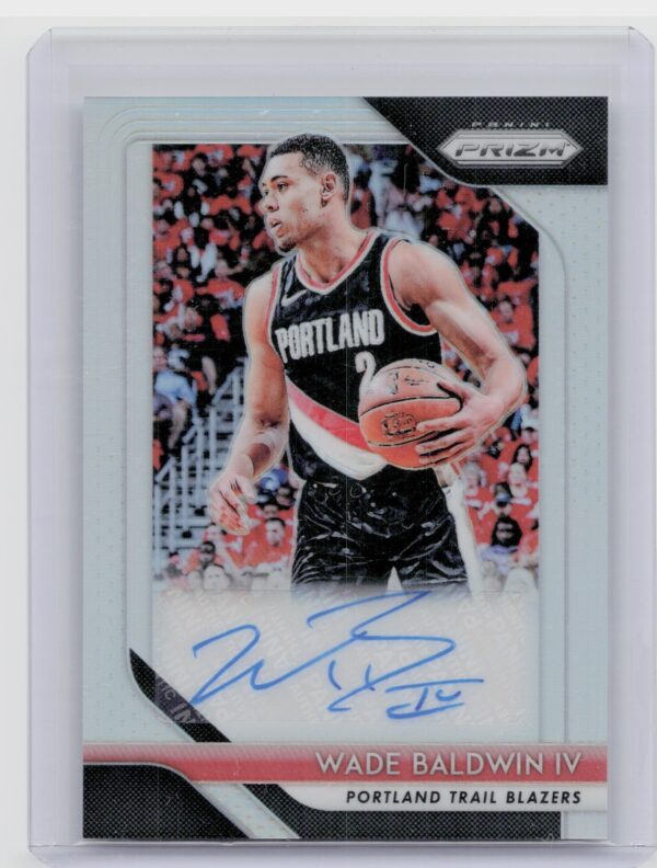 2018-19 Panini Prizm Wade Baldwin IV AU #S-WB4 Blazers Signatures Prizms Silver