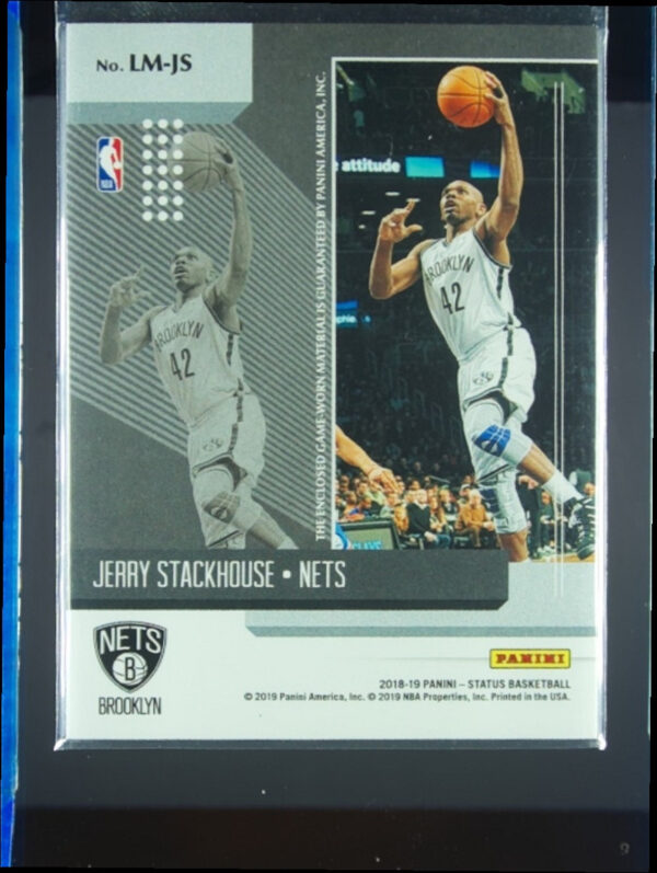 2018-19 Panini Status Jerry Stackhouse MEM #LM-JS Nets Legendary Status Material - Image 3