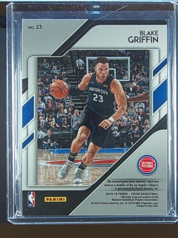 2018-19 Prizm Blake Griffin JSY #23 Pistons Sensational Swatches - Image 3