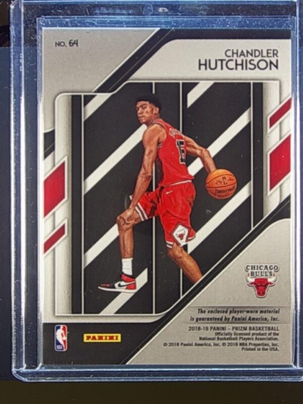 2018-19 Prizm Chandler Hutchison JSY #64 Bulls Sensational Swatches - Image 3