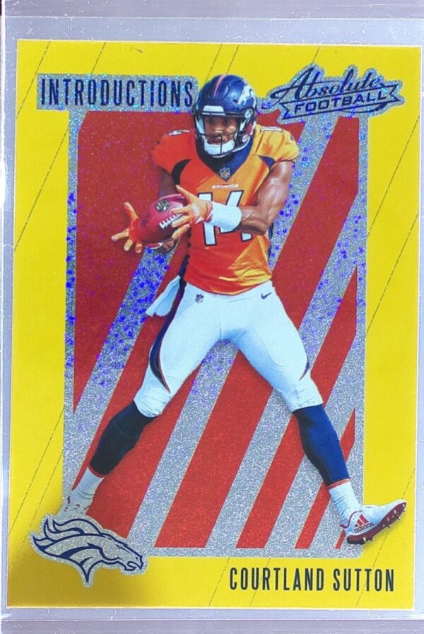 2018 Absolute Courtland Sutton RC #IN-CS Broncos Introductions Spectrum Gold
