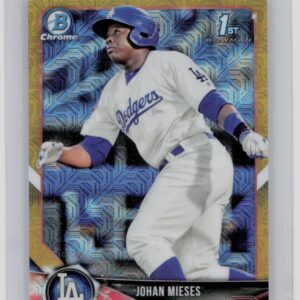 2018 Bowman Johan Mieses SN50 #BCP19 Dodgers Chrome Prospects Mojo Refractor Gol