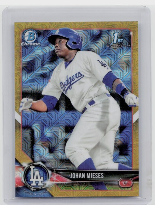 2018 Bowman Johan Mieses SN50 #BCP19 Dodgers Chrome Prospects Mojo Refractor Gol