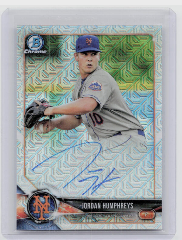 2018 Bowman Jordan Humphreys AU #BMA-JHU Mets Chrome Mega Autographs