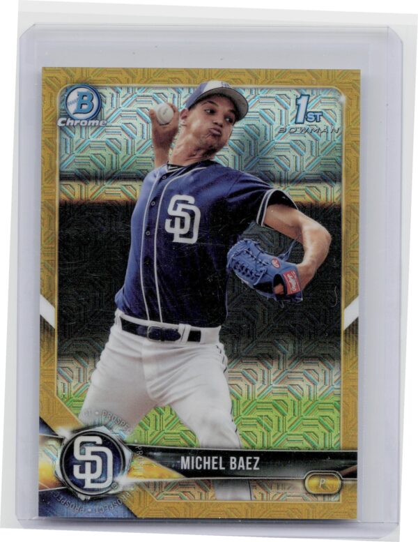 2018 Bowman Michel Baez /50 #BCP67 Padres Chrome Prospects Mojo Refractor Gold