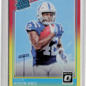 2018 Donruss Optic Nyheim Hines Red and Yellow #177 Colts