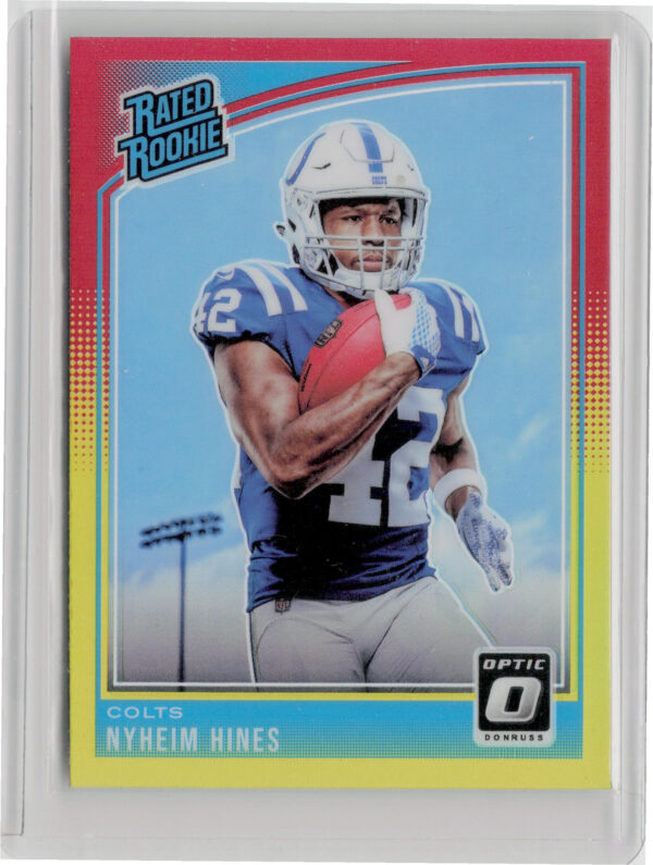 2018 Donruss Optic Nyheim Hines Red and Yellow #177 Colts