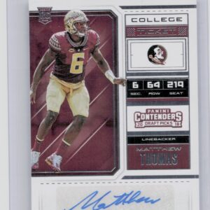 2018 Panini Contenders Draft Picks Matthew Thomas AU #254 Seminoles