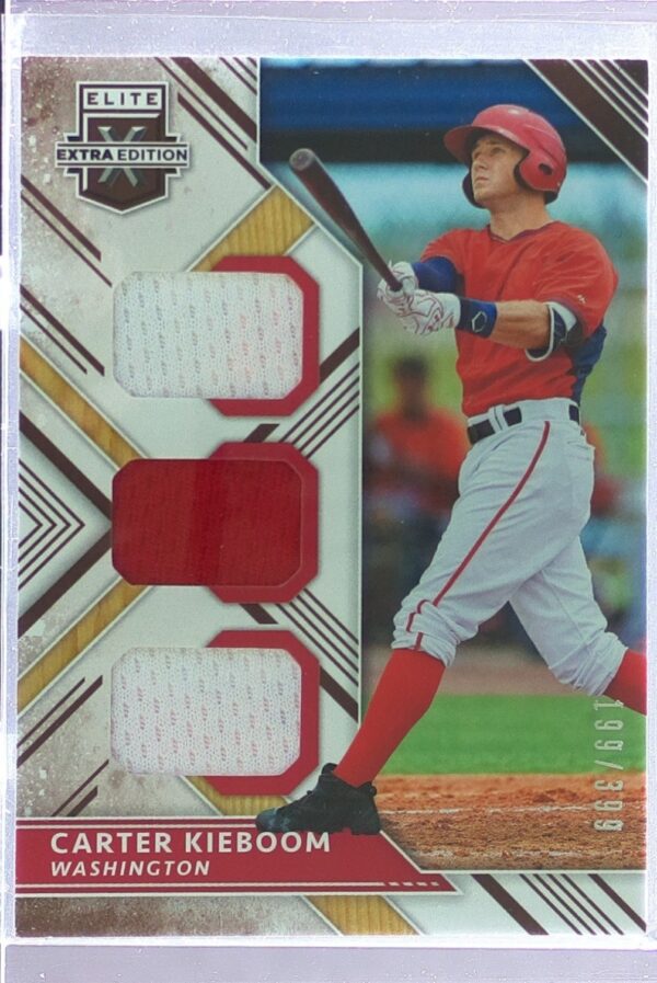 2018 Panini Elite Extra Edition Carter Kieboom /399 JSY #TM-CK Nationals Triple