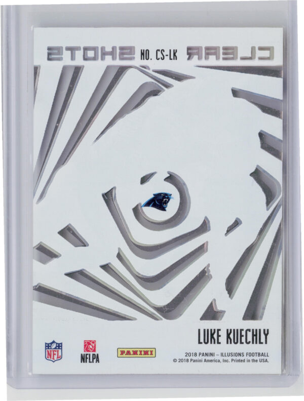 2018 Panini Illusions Luke Kuechly SN149 #CS-LK Panthers Clear Shots Blue - Image 3