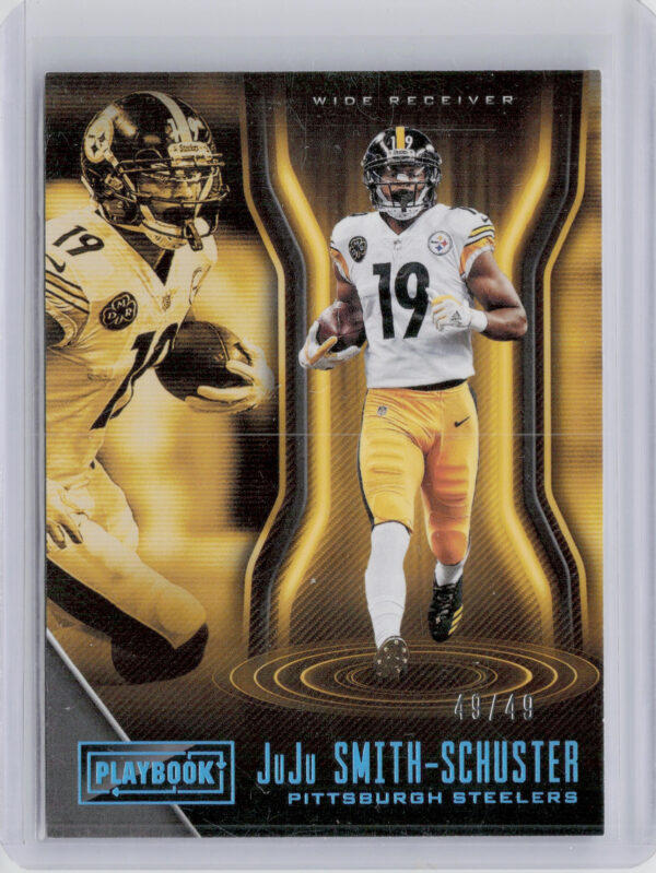 2018 Panini Playbook JuJu Smith-Schuster Platinum SN49 #16 Steelers