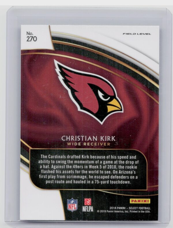 2018 Panini Select Christian Kirk RC #270 Cardinals - Image 3