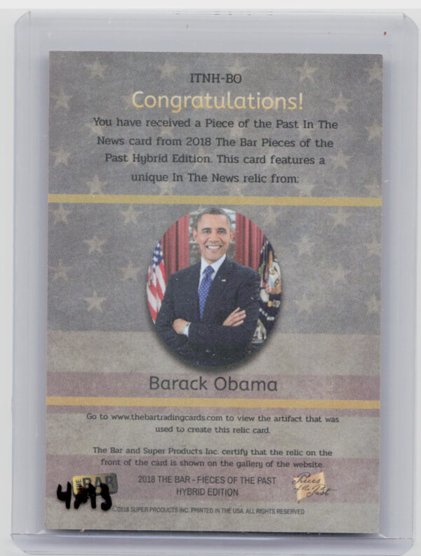 2018 The Bar Pieces of the Past Hybrid Edition:  Barrack Obama - Image 3