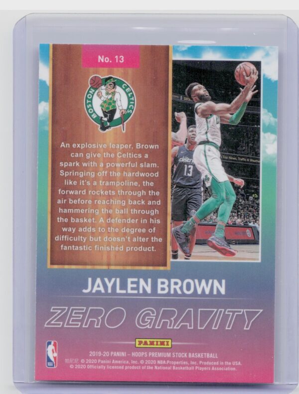 2019-20 Hoops Premium Stock Jaylen Brown #13 Celtics Zero Gravity - Image 3