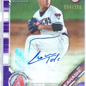 2019 Bowman Bo Takahashi Auto /250 #PA-BT Diamondbacks Prospect Autographs Purpl