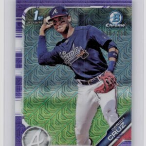 2019 Bowman Derian Cruz SN250 #BCP-11 Braves Mojo Refractors Purple