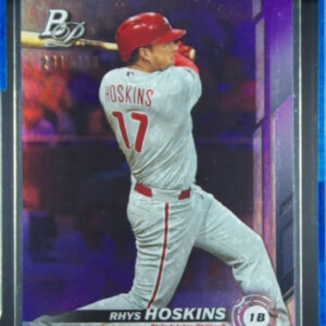 2019 Bowman Platinum Rhys Hoskins Purple SN250 #63 Phillies