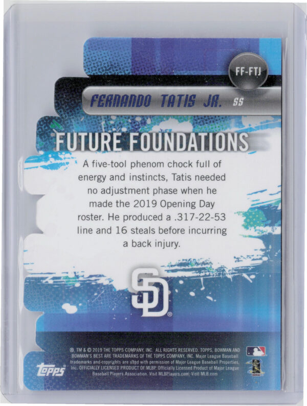 2019 Bowman's Best Fernando Tatis Jr. #FF-FTJ Padres Future Foundations Die Cuts - Image 3