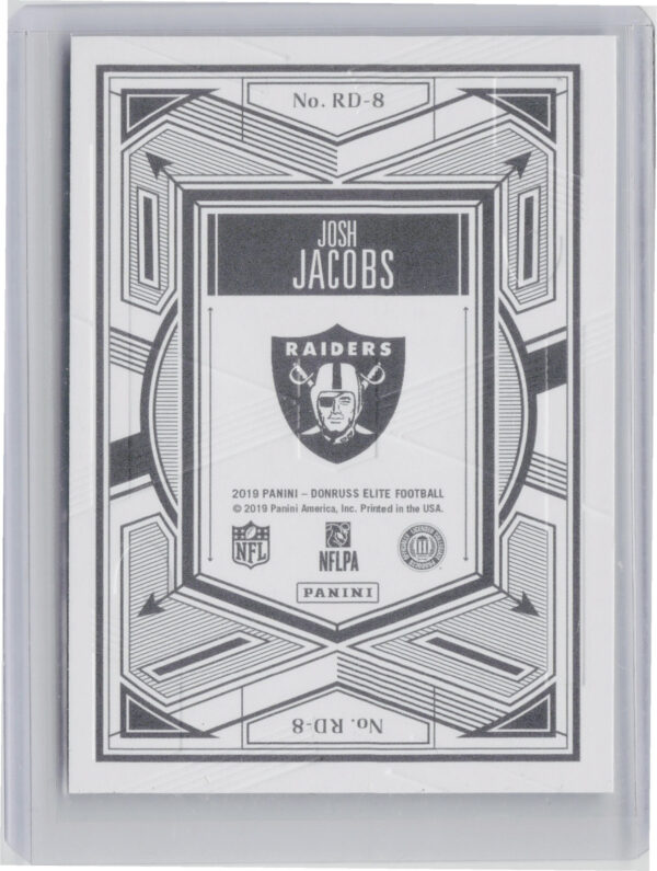 2019 Donruss Elite Josh Jacobs #RD-8 Raiders Rookie on Deck - Image 3
