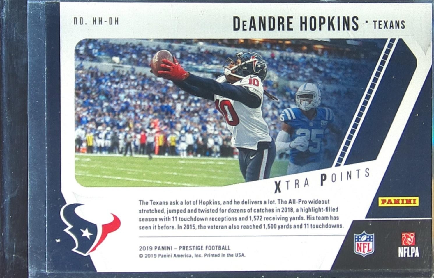 2019 Prestige DeAndre Hopkins #HH-DH Texans Highlight Reel Xtra Points Blue - Image 3