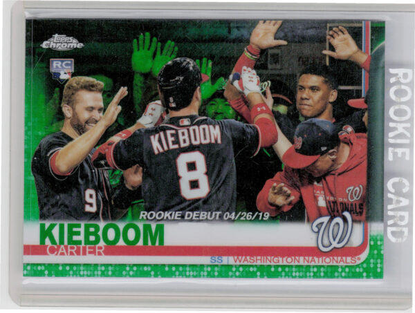 2019 Topps Chrome Update Carter Kieboom Green Refractor SN99 #59 Nationals