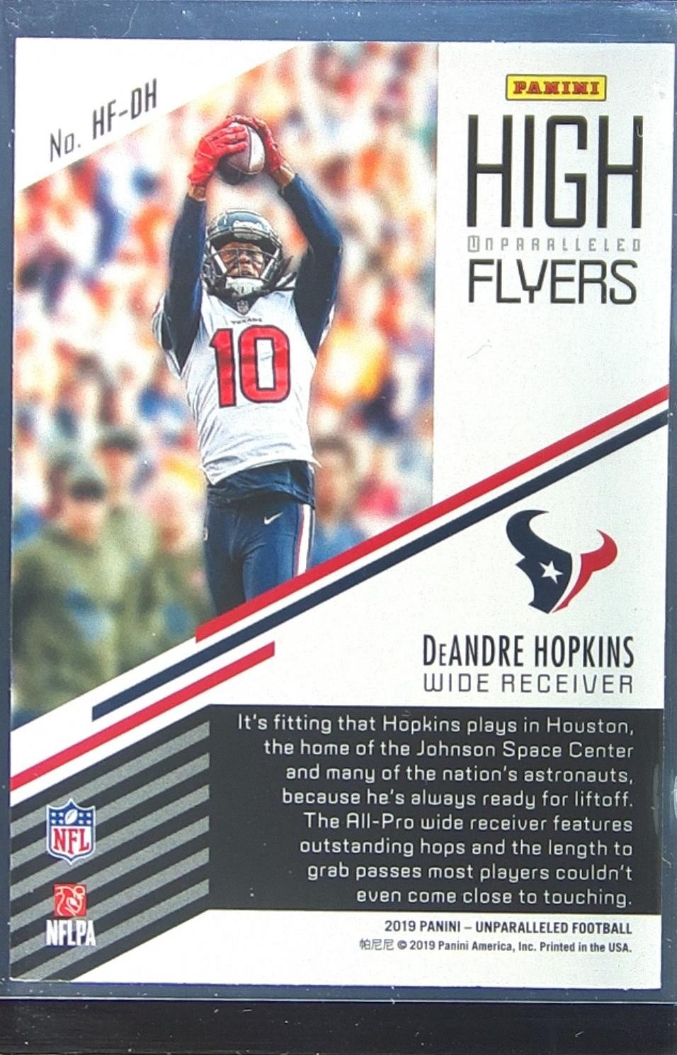 2019 Unparalleled DeAndre Hopkins #HF-DH Texans High Flyers - Image 3
