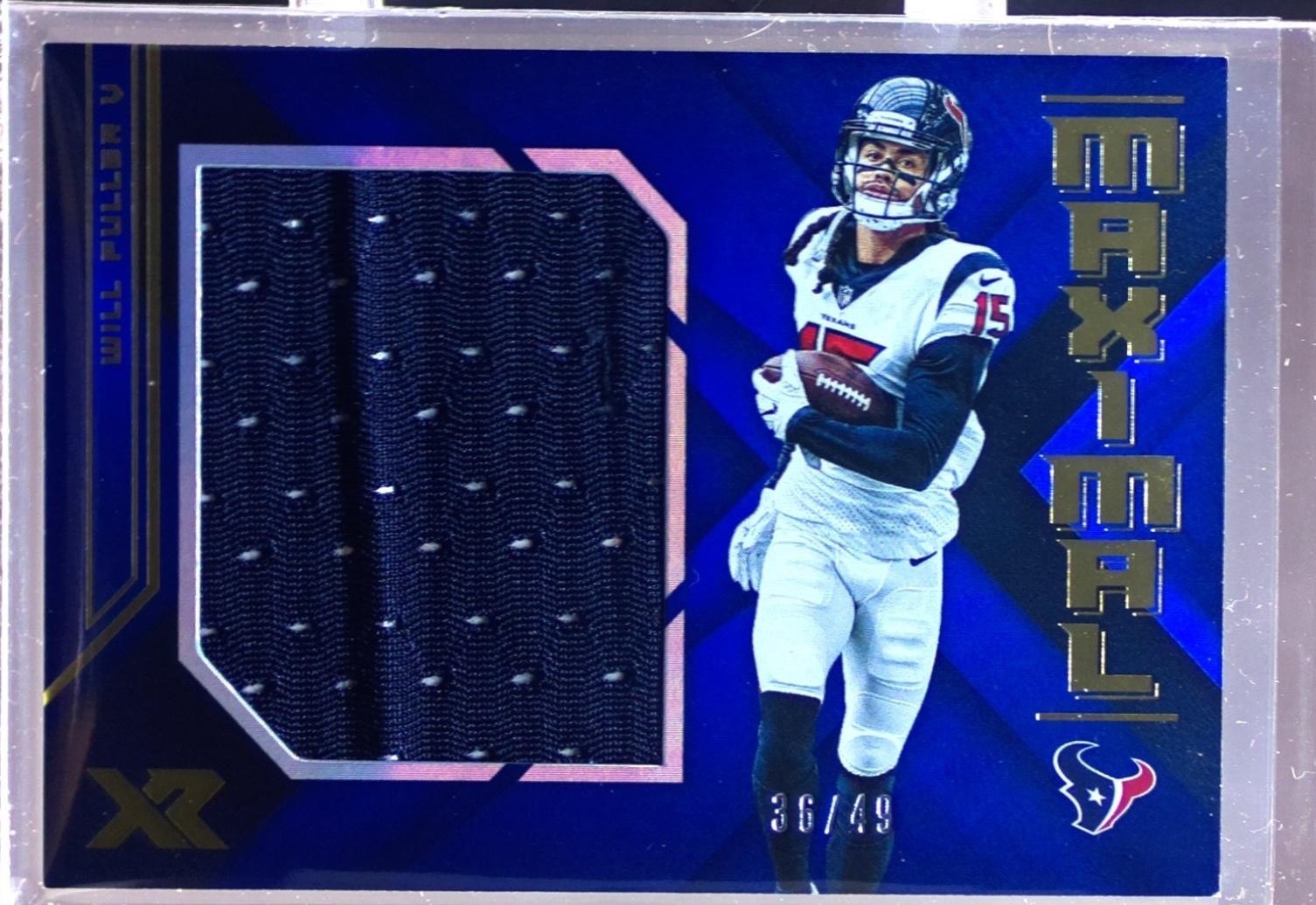 2019 XR Will Fuller V JSY /49 #MM-8 Texans Maximal Materials Blue